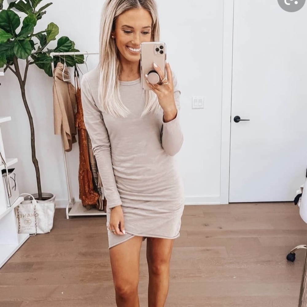 Tan pink lily dress